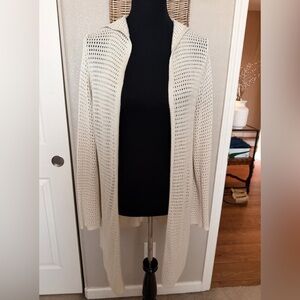 Magaschoni Open-Weave Hooded Cardigan - Cream